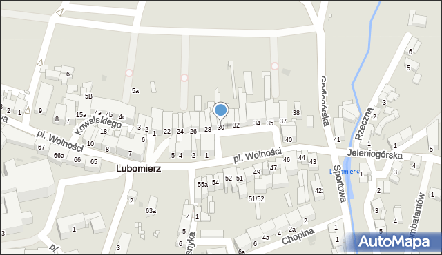 Lubomierz, Plac Wolności, 30, mapa Lubomierz