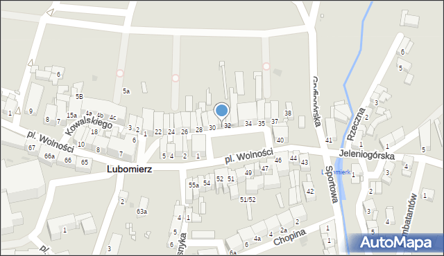 Lubomierz, Plac Wolności, 31, mapa Lubomierz