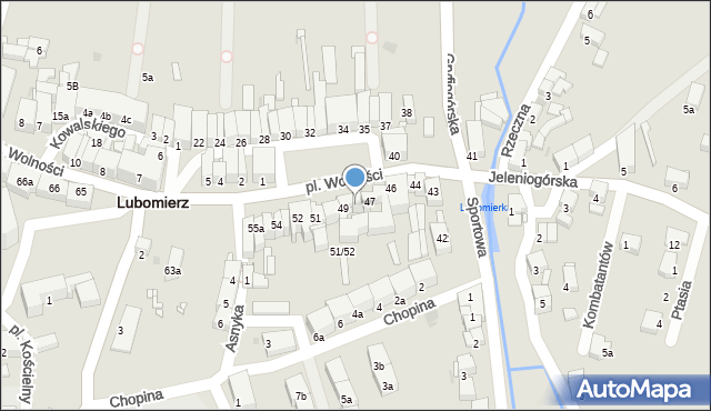 Lubomierz, Plac Wolności, 48, mapa Lubomierz