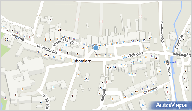 Lubomierz, Plac Wolności, 5, mapa Lubomierz