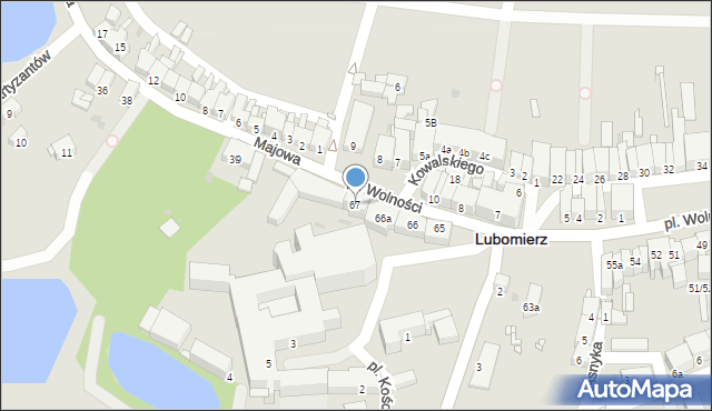 Lubomierz, Plac Wolności, 67, mapa Lubomierz