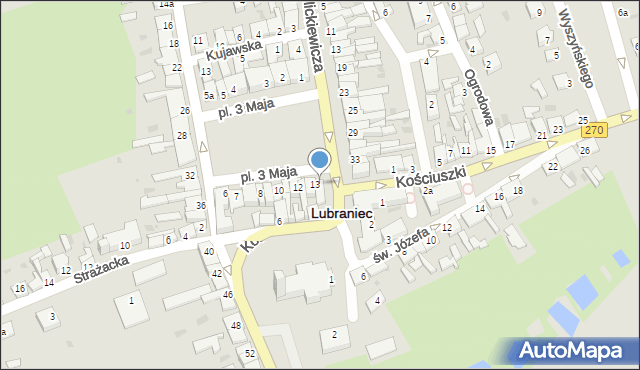 Lubraniec, Plac 3 Maja, 15, mapa Lubraniec