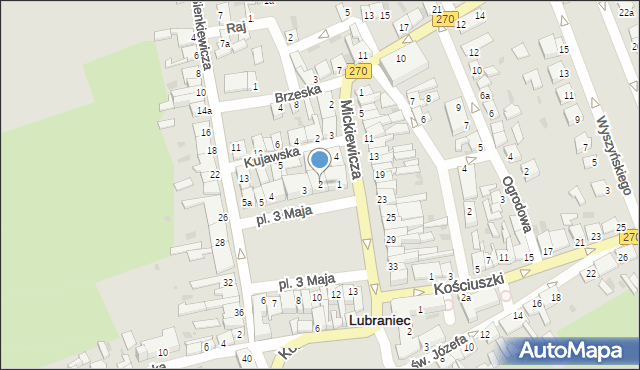 Lubraniec, Plac 3 Maja, 2, mapa Lubraniec