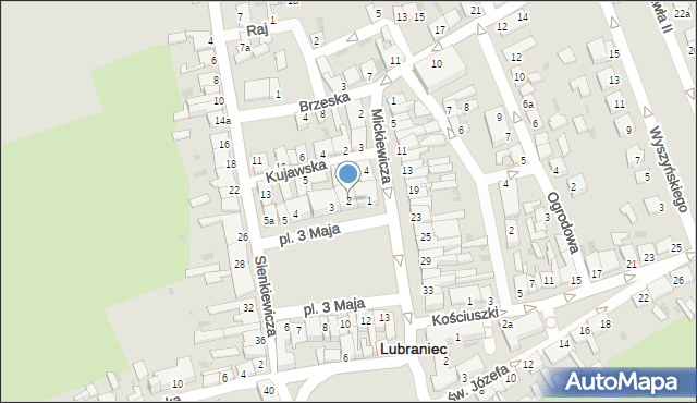 Lubraniec, Plac 3 Maja, 2, mapa Lubraniec