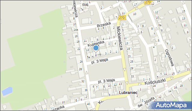 Lubraniec, Plac 3 Maja, 4, mapa Lubraniec