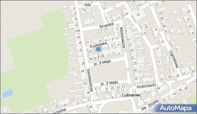 Lubraniec, Plac 3 Maja, 4, mapa Lubraniec