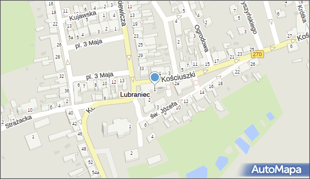 Lubraniec, Plac Szulca Mariana, dr., 1, mapa Lubraniec