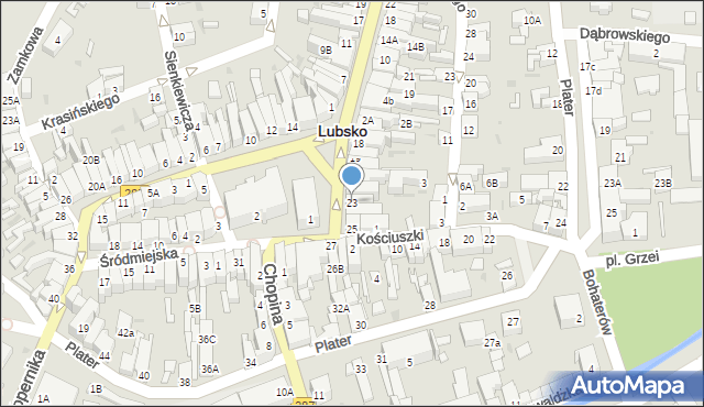 Lubsko, Plac Wolności, 23, mapa Lubsko