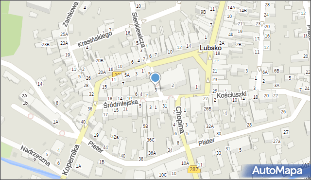 Lubsko, Plac Wolności, 3, mapa Lubsko