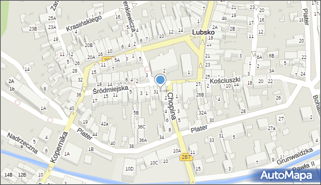 Lubsko, Plac Wolności, 30, mapa Lubsko