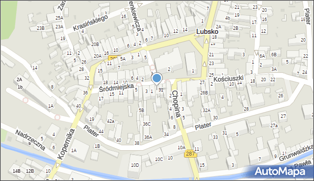 Lubsko, Plac Wolności, 32, mapa Lubsko