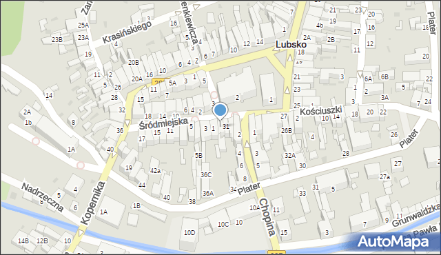 Lubsko, Plac Wolności, 32, mapa Lubsko