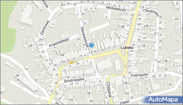 Lubsko, Plac Wolności, 6, mapa Lubsko