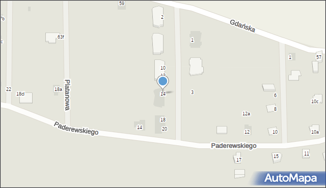 Lubsko, Platanowa, 14, mapa Lubsko