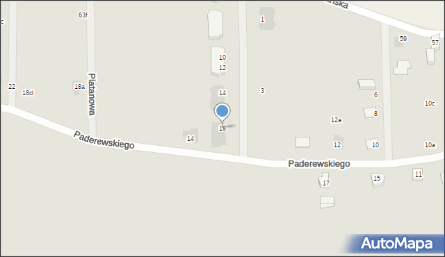 Lubsko, Platanowa, 18, mapa Lubsko