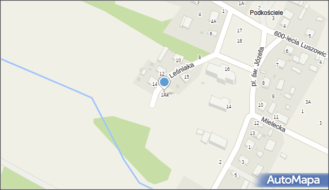 Luszowice, Plac św. Józefa, 14a, mapa Luszowice