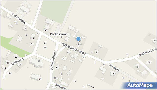 Luszowice, Plac św. Józefa, 5, mapa Luszowice