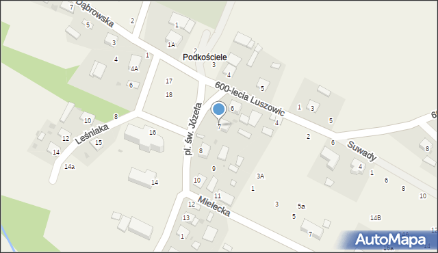 Luszowice, Plac św. Józefa, 7, mapa Luszowice