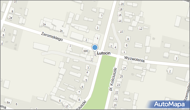 Lutocin, Plac Kościuszki Tadeusza, gen., 1, mapa Lutocin