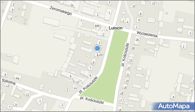 Lutocin, Plac Kościuszki Tadeusza, gen., 5, mapa Lutocin