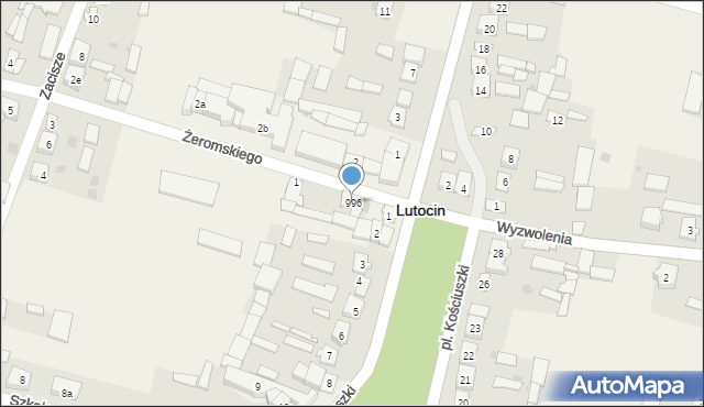 Lutocin, Plac Kościuszki Tadeusza, gen., 996, mapa Lutocin