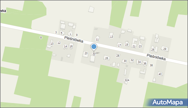 Majków, Pleśniówka, 22, mapa Majków