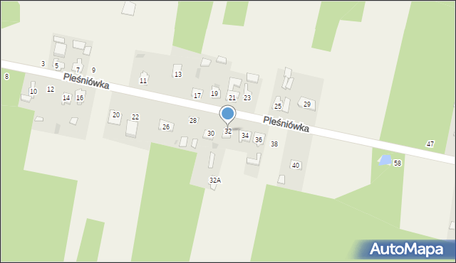 Majków, Pleśniówka, 32, mapa Majków