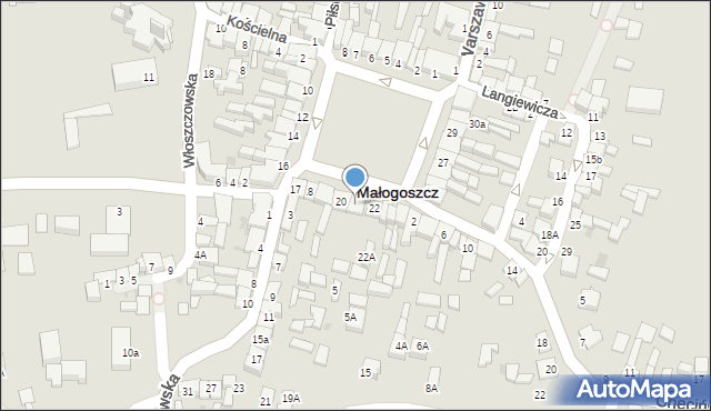 Małogoszcz, Plac Kościuszki Tadeusza, gen., 21, mapa Małogoszcz