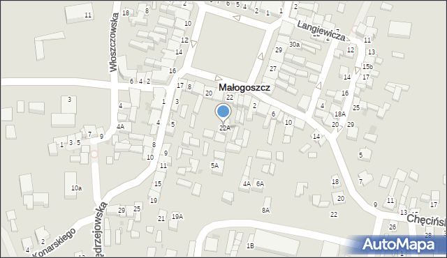 Małogoszcz, Plac Kościuszki Tadeusza, gen., 22A, mapa Małogoszcz