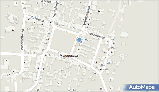 Małogoszcz, Plac Kościuszki Tadeusza, gen., 28, mapa Małogoszcz