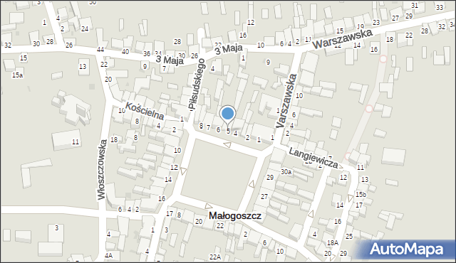 Małogoszcz, Plac Kościuszki Tadeusza, gen., 5, mapa Małogoszcz