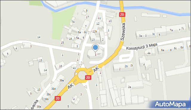 Miastko, Plac Jana Pawła II, 1, mapa Miastko