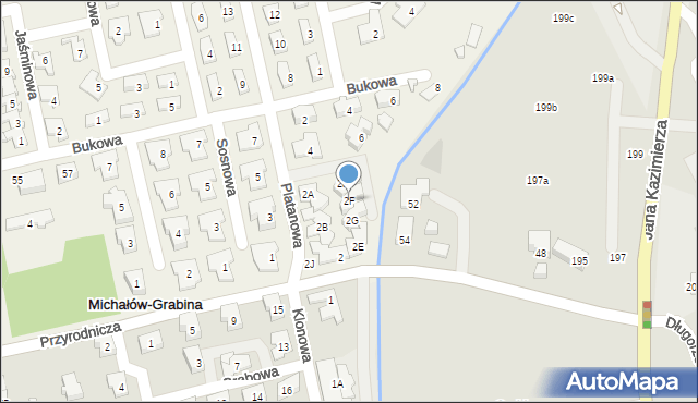 Michałów-Grabina, Platanowa, 2F, mapa Michałów-Grabina