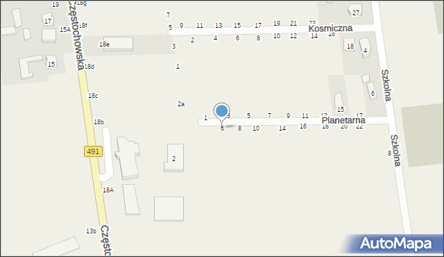 Miedźno, Planetarna, 6, mapa Miedźno