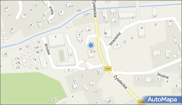 Międzybrodzie Bialskie, Plac św. Ambrożego, 1, mapa Międzybrodzie Bialskie