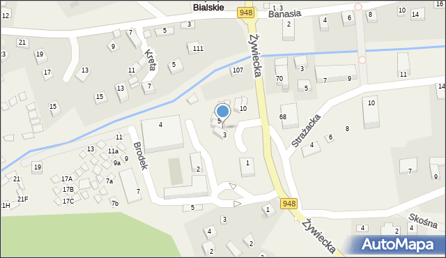 Międzybrodzie Bialskie, Plac św. Ambrożego, 4, mapa Międzybrodzie Bialskie