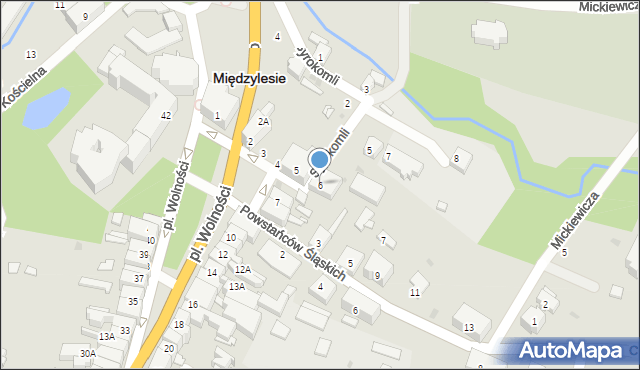 Międzylesie, Plac Wolności, 6, mapa Międzylesie