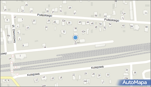 Międzyrzec Podlaski, Plac Dworcowy, 11, mapa Międzyrzec Podlaski