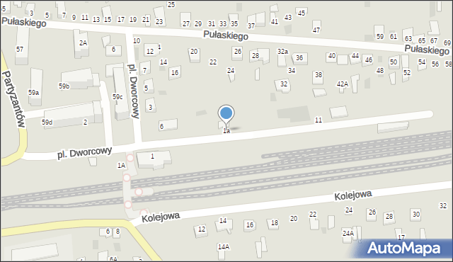 Międzyrzec Podlaski, Plac Dworcowy, 1a, mapa Międzyrzec Podlaski