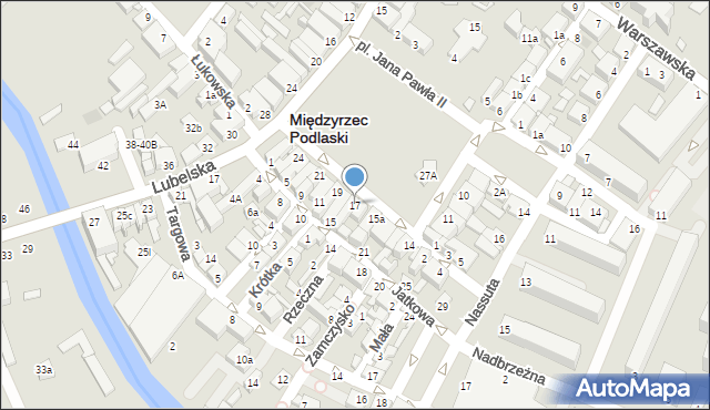 Międzyrzec Podlaski, Plac Jana Pawła II, 17, mapa Międzyrzec Podlaski