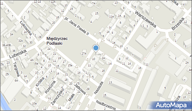 Międzyrzec Podlaski, Plac Jana Pawła II, 9, mapa Międzyrzec Podlaski