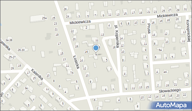 Międzyrzec Podlaski, Plac Kopernika Mikołaja, 7, mapa Międzyrzec Podlaski