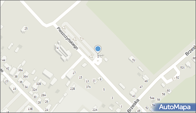 Międzyrzec Podlaski, Pleszczyńskiego Adolfa, ks., 2, mapa Międzyrzec Podlaski
