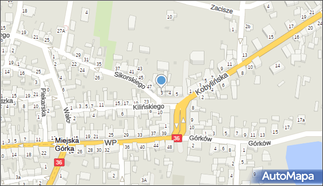 Miejska Górka, Plac Powstańców Wielkopolskich, 3, mapa Miejska Górka