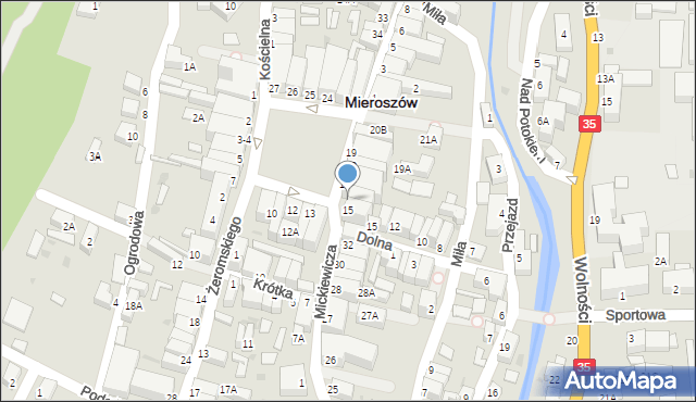 Mieroszów, Plac Niepodległości, 16, mapa Mieroszów