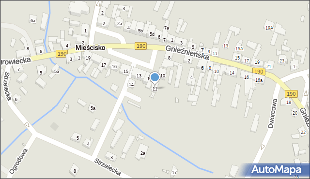 Mieścisko, Plac Powstańców Wielkopolskich, 11, mapa Mieścisko