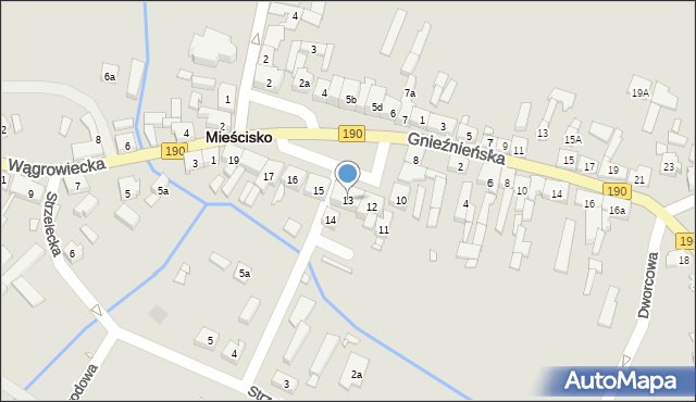 Mieścisko, Plac Powstańców Wielkopolskich, 13, mapa Mieścisko