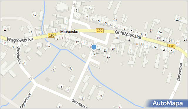 Mieścisko, Plac Powstańców Wielkopolskich, 14, mapa Mieścisko