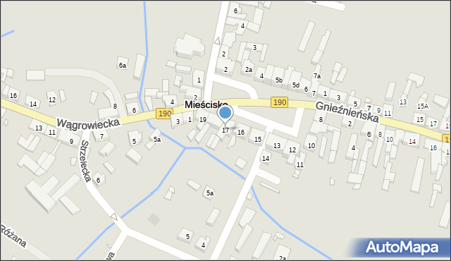 Mieścisko, Plac Powstańców Wielkopolskich, 17, mapa Mieścisko