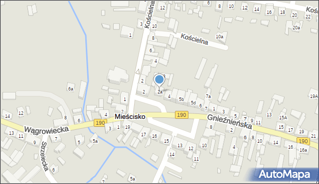 Mieścisko, Plac Powstańców Wielkopolskich, 2a, mapa Mieścisko